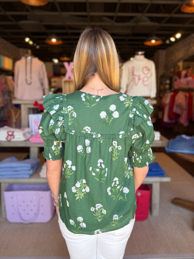 Kestrel Floral Auria Puff Sleeve Top