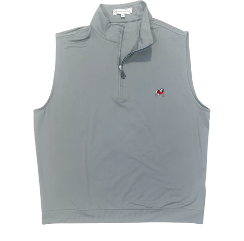 UGA Standing Dawg White, Red & Black Beech Stripe Polo