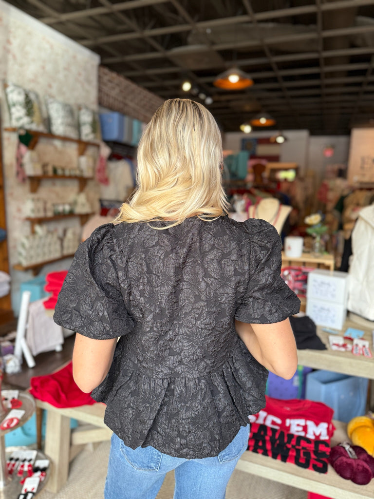 Arielle Jacquard Mania Bow Top