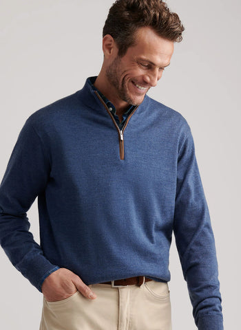 Perth Sugar Stripe Performance Quarter Zip Pullover