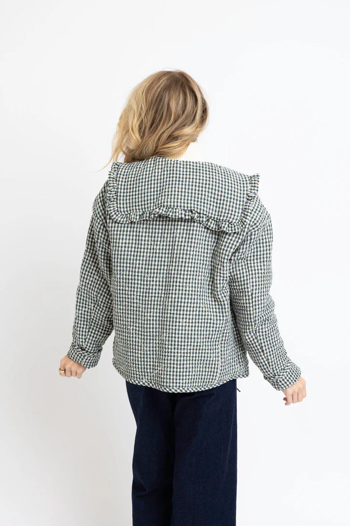 Green Gingham Collar Novelty Jacket