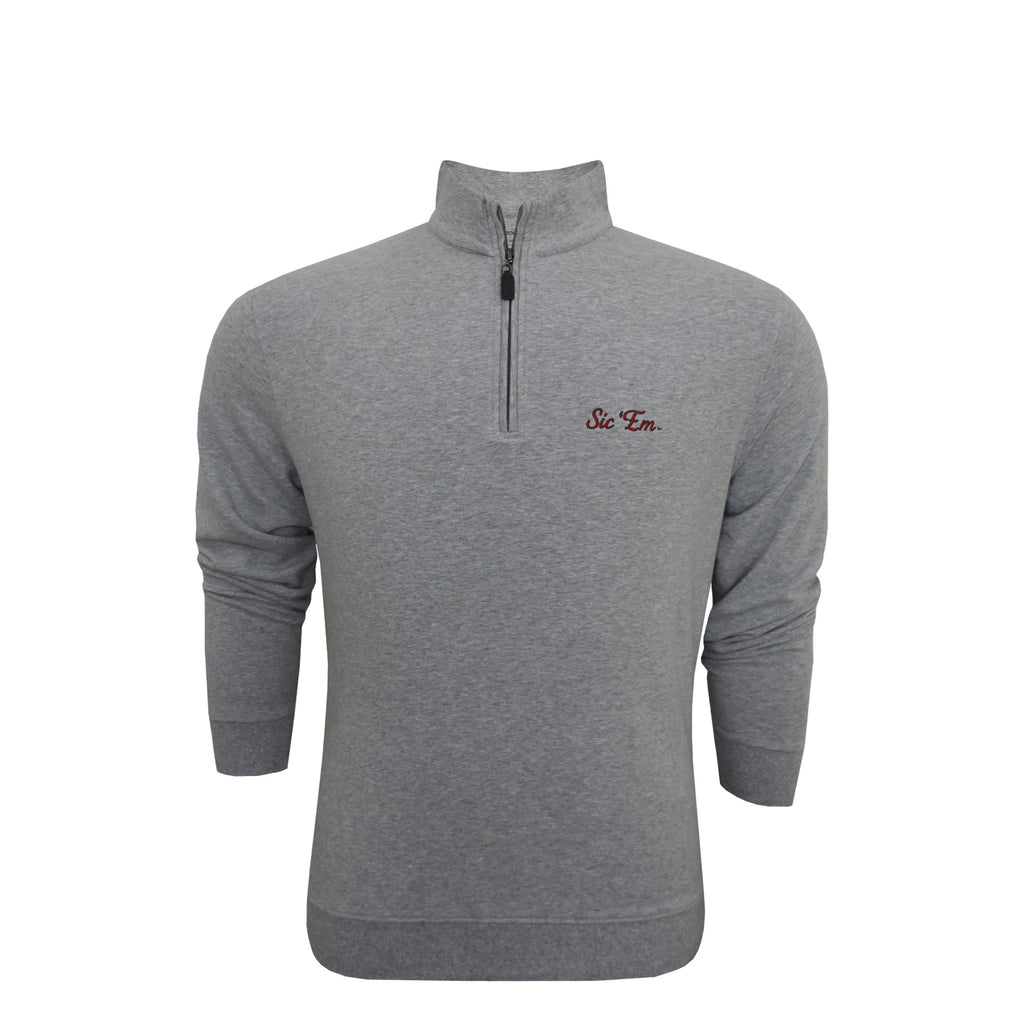 UGA Sic 'Em Script Grey Lyrca Fleece Pullover