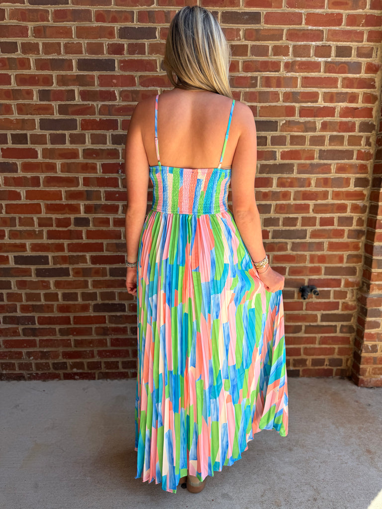 Caldera Collage Pleat Dress