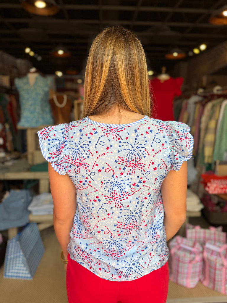 Lydia Star Spangled Blue Top