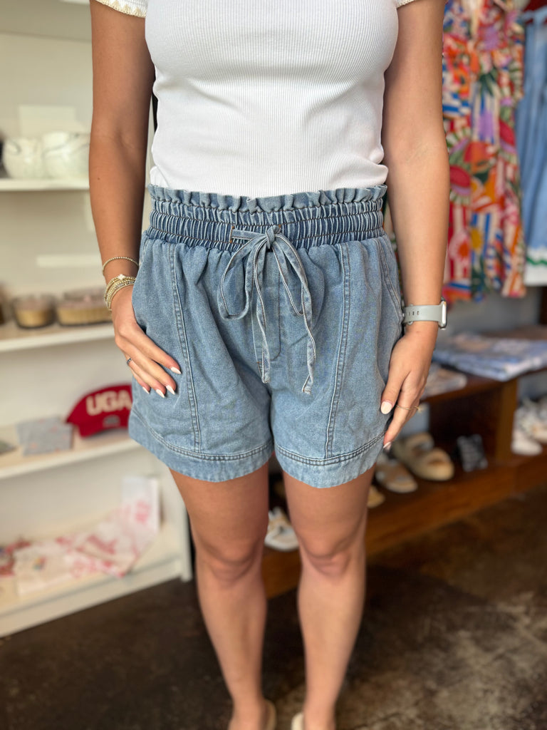 Denim High Waist Short