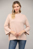 Rose Gold Glitter Front Pocket Mock Neck Sweater