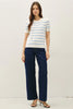 Sky Blue Bold Striped Knit Top