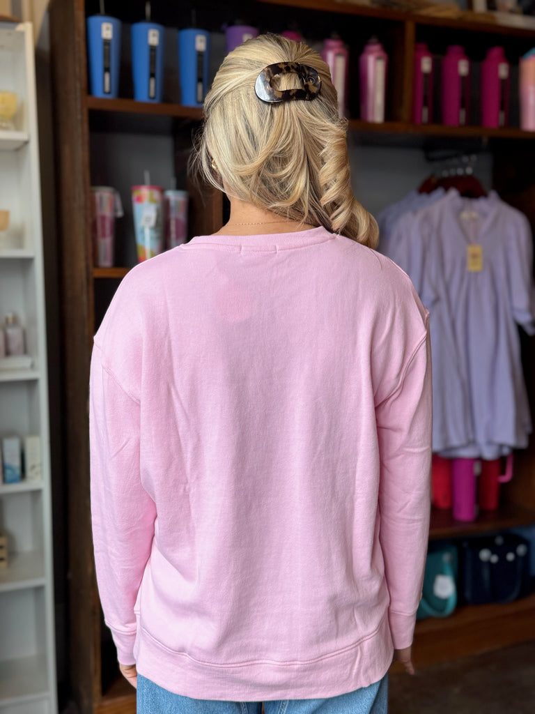 Hoppy Easter Pink Crew Sweatshirt