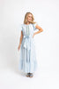 Floral Stripe Ric Rac Trim Maxi Dress