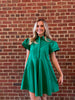 Green Peplum Shirt Mini Dress