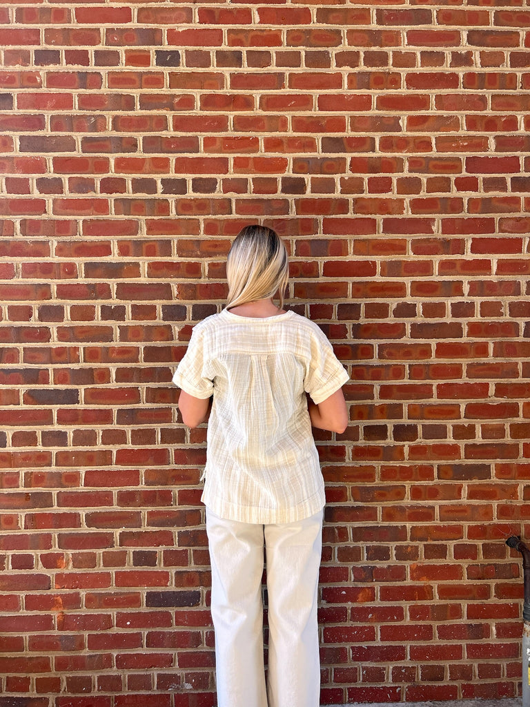 Cloud Gauze Shirt Sand Dune Stripe