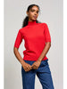 Mock Neck Half Sleeve Knit Top