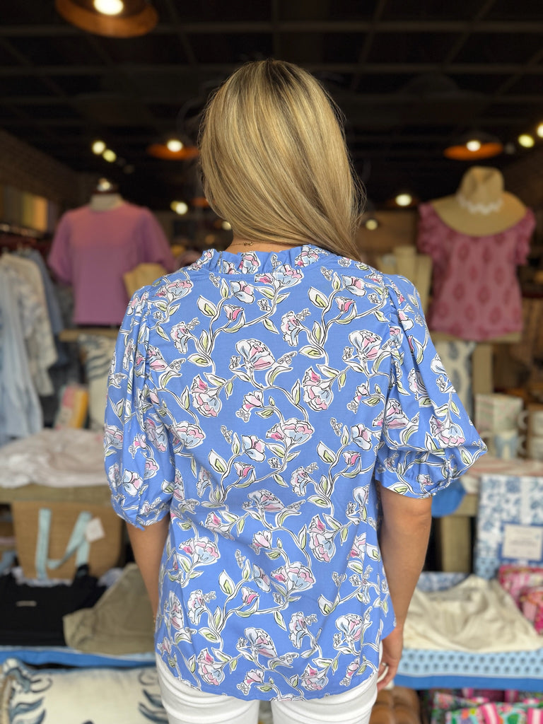 Maggie Pretty Petals Blue Top