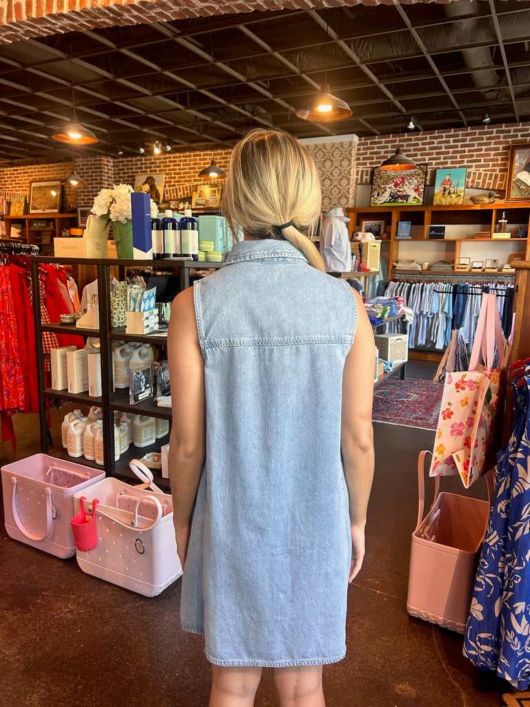New Day Twill Mini Dress Light Vintage Indigo