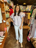 Lavender Scallop Hem Sleeve Top
