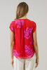 Naiya Floral Souris Pleated Blouse