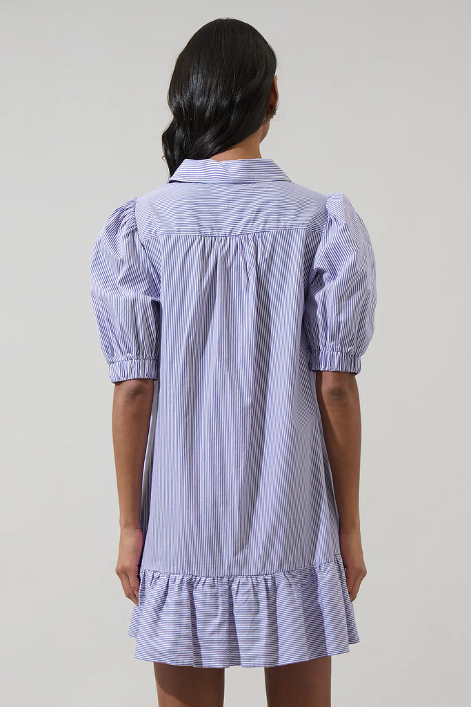 Fannie Striped Levy Button Down Shift Dress