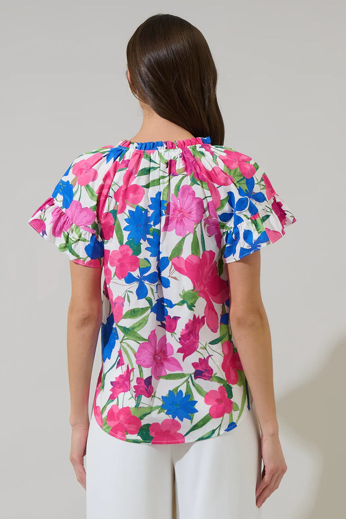 Liran Floral Macy Ruffle Top