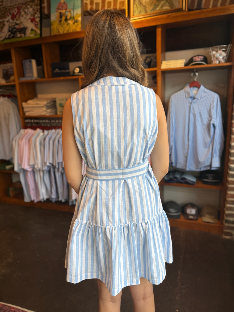 Dreamy Blue Stripe Mini Dress