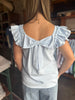 Light Blue Coquette Bow Frilled Ruffle Top