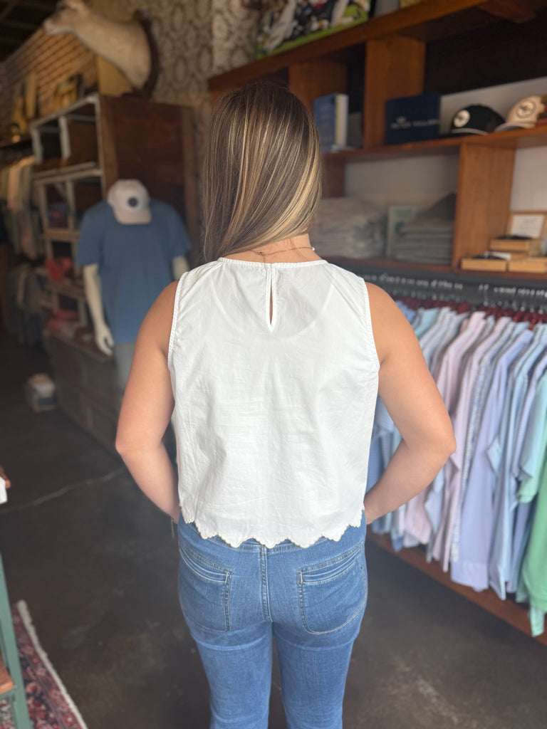Off White Embroidered Top