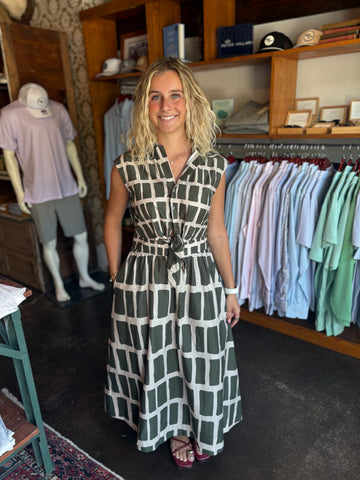 White Toucan Fruit V-Neck Maxi Dress