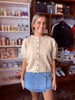 Solid Button Up Sweater Top