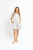Ivory Vintage Floral Pleat Sleeve Dress