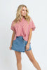 Red Stripe Signature Stripe Collar Top
