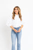 White Solid Ric Rac Trim Top