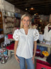 White Floral Lace Sleeve Top