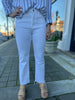White Vintage Cropped Flare Jean