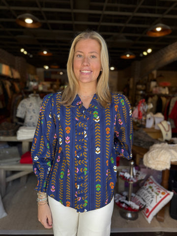 Long Sleeve Stripe Midi Shirt Dress