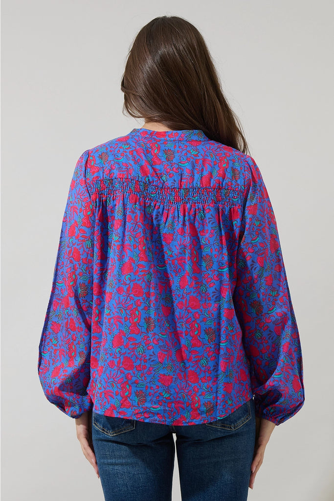 Tanya Floral Katara Smocked Top