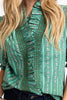 FINAL SALE - Green Floral Ditzy Stripe Ruffle Top