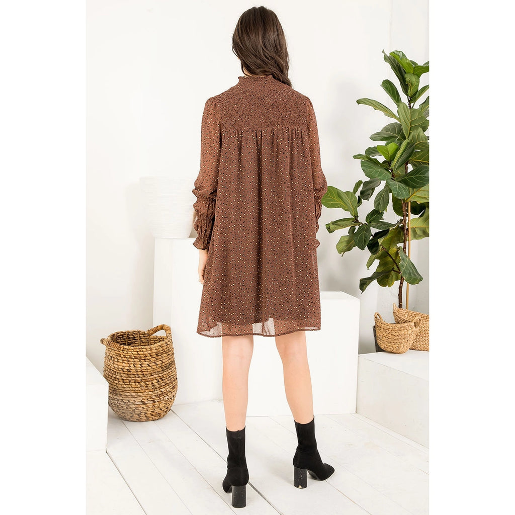 Cheetah Print Smocked Dress