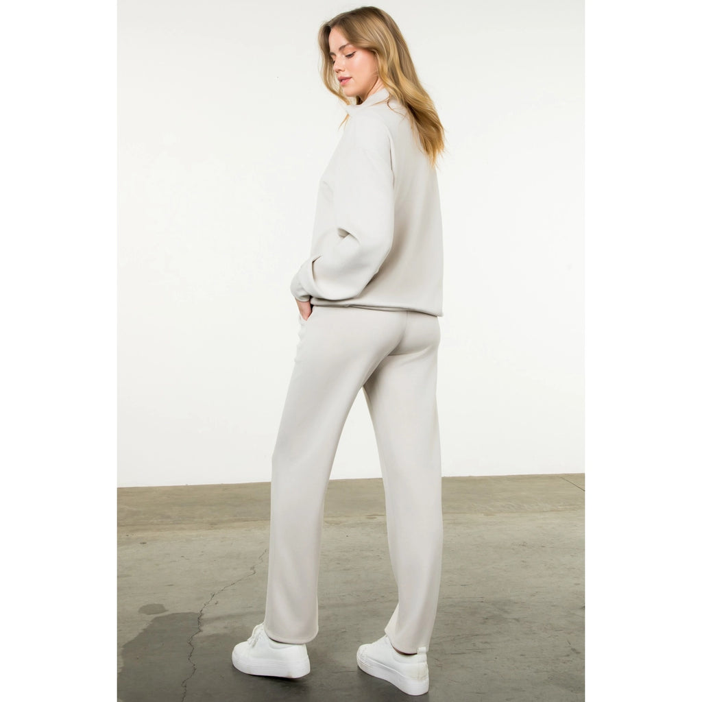 Taupe Funnel Neck Pullover Sweater