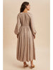 Taupe Smocked Maxi Dress