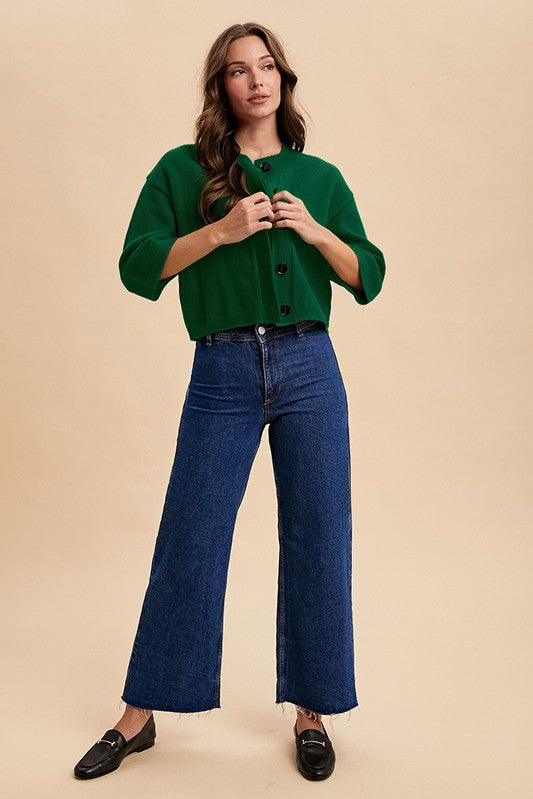 Half Sleeve Knit Cardigan