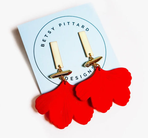 DAWG Letter & Pompom Earrings