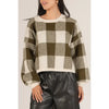 Olive & Cream Plaid Oversized Sweater