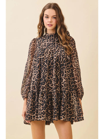 Ivory Vintage Floral Pleat Sleeve Dress