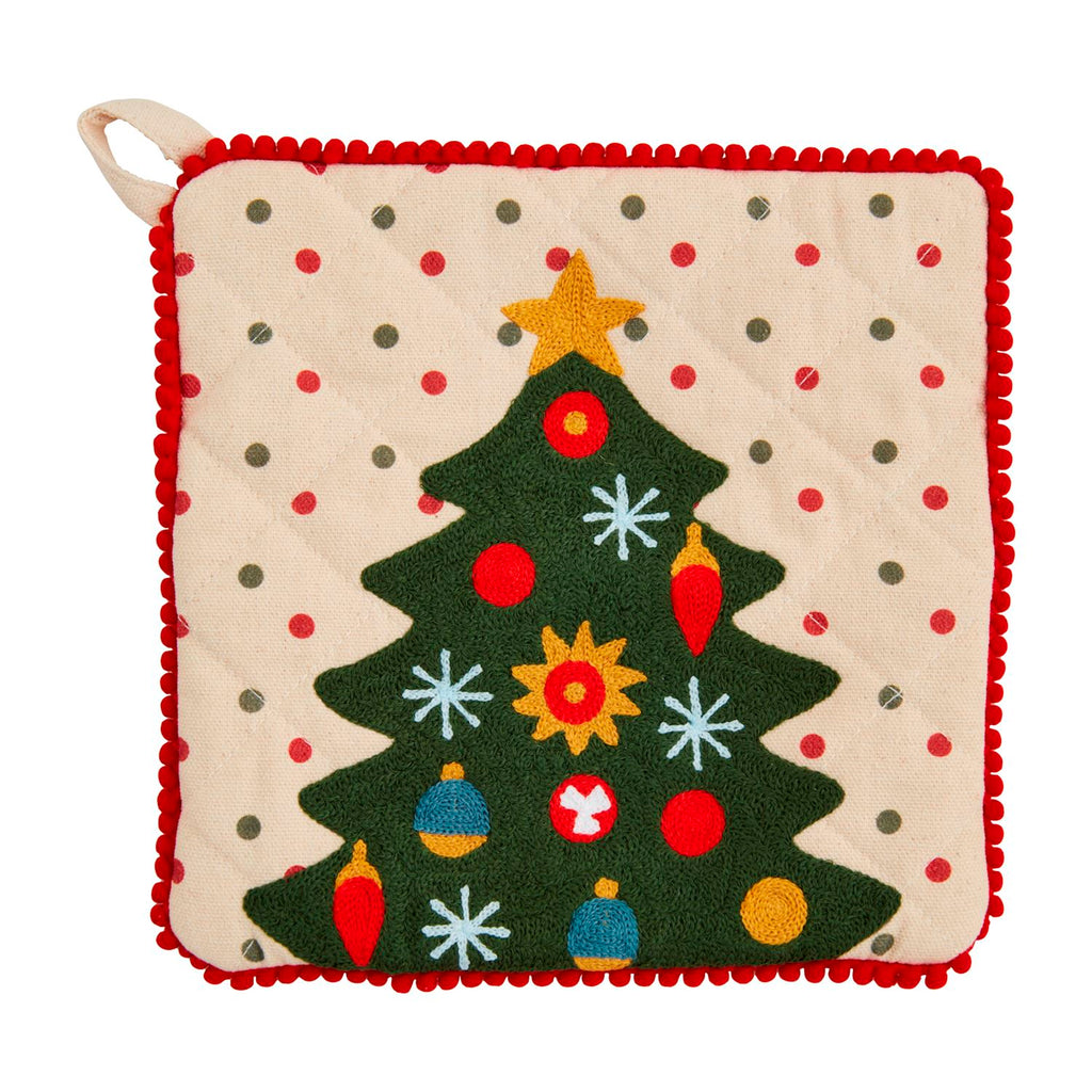 Embroidery Xmas Pot Holder