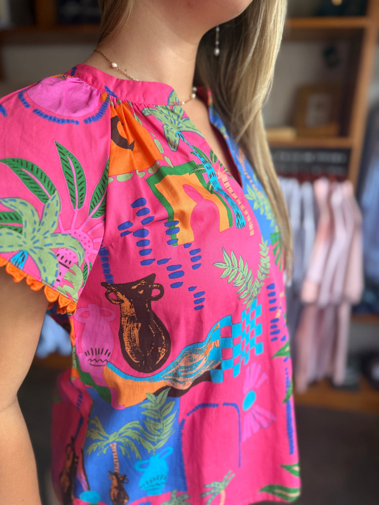 Lanus City Ayla Split Neck Top