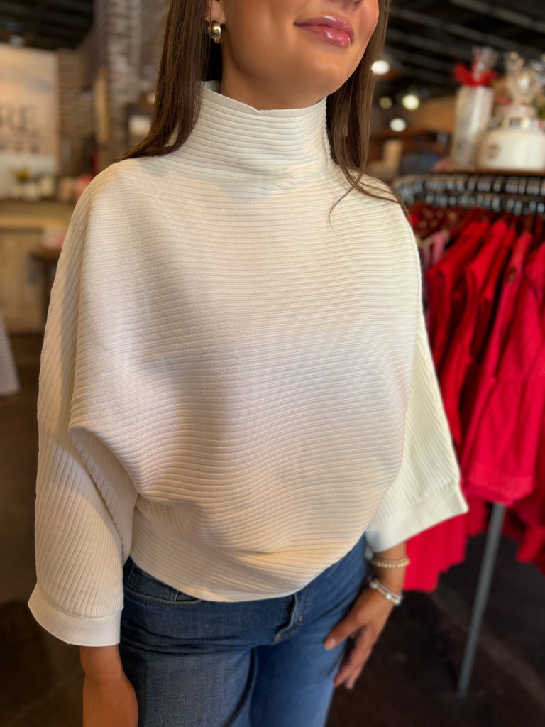 Abigail Ribbed Mock Neck Sweater