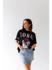 Georgia Split Oversized Band Tee Washed Black