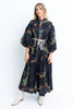 FINAL SALE - Floral Poplin Tier Maxi Dress Black