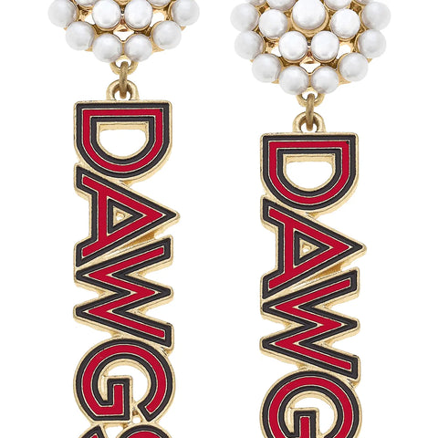 Georgia State Beaded Earrings