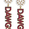 Pearl Cluster Enamel Drop Earrings