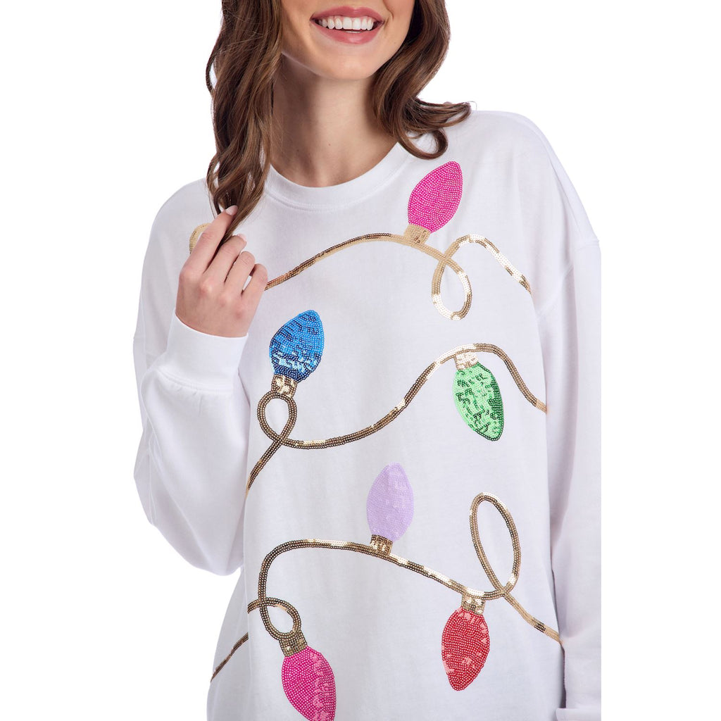 White Holiday Sparkle Sweatshirt